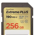 Card de memorie SanDisk Extreme PLUS SDSDXWV-256G-GNCIN, SDXC, 256GB, UHS-I U3, Clasa 10, V30