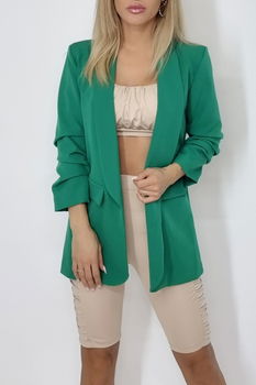 Sacou casual Nora, de lungime medie, Verde, FashionForYou