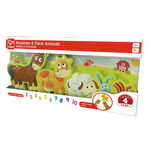 HAPE PUZZLE NUMERE SI ANIMALE DE LA FERMA, Hape