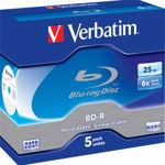 Medii de stocare verbatim BD-R BLU-RAY 6x 5P Jewel GB 25 43715, Verbatim