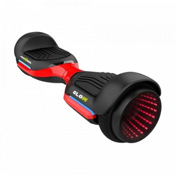 Hoverboard FREEWHEEL Glow, 6.5 inch, viteza 12km/h, motor 2 x 250W, negru-rosu