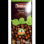 CIOCOLATA NEAGRA CU ALUNE (fara zahar, gluten) (indulcitor "stevia") 125gr TORB, TORRAS