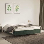 vidaXL Cadru de pat, verde închis, 160x200 cm, catifea, vidaXL