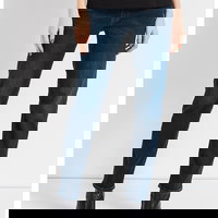 Love Moschino, Blugi relaxed fit cu talie medie, Albastru inchis, 25