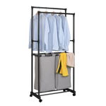 Dulap haine Stand with Shelves, 73.5 x 39 x 170 cm, suport umerase, 2 cosuri pentru rufe, General