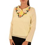 Bluza galbena cu flori pentru dama - cod 44133