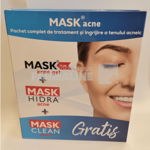 Mask Pachet Mask Plus Gel 30 ml + Mask Hidra Acne Emulsie hidratanta 50 ml + Mask Clean Acne Gel purifiant 150 ml Cadou, Solartium Group
