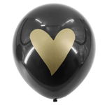 Set 100 baloane din latex , forma rotunda cub inima , neagra engros, 