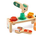 Jucarii Montessori Banc de lucru cu suruburi, Bricolou Djeco, 1-2 ani +, Djeco