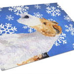 Caroline`s Treasures Fox Terrier fulgi de zăpadă de iarnă de vacanță de sticlă de tăiere bord mare Multi 12H x 16W, 