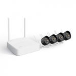 Kit supraveghere smart   inteligent Tenda K4W-3TC, NVR, Wi-Fi, 4 camere HD full-color 3 MP 1080P, 4 canale, interior   exterior