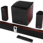 BOXE EDIFIER soundbar, bluetooth 4.1, RMS: 202W (2x12W,2x32W,2x22W,1x70W) sistem 4.1, woofer 8, bass 2.75, inalte 0.75,frecv.raspuns40Hz-20KHz,HDMI/Line-in/AUX/optic/coax, tel wireless, brown, S90HD-BR (include timbru verde 1 lei), Edifier