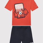 Diadora Set tricou și pantaloni scurți sport Playground 102.178252 Roșu Regular Fit, Diadora