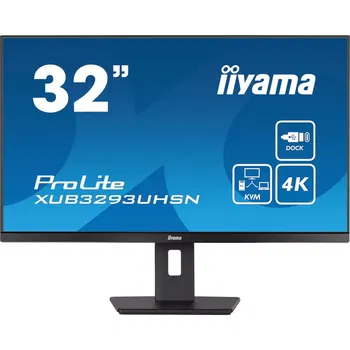 Iiyama ProLite XUB3293UHSN-B5LED monitor 32" (31.5" viewable) 3840 x 2160 4K @ 60 Hz IPS 350 cd/m² 1000:1 4 ms HDMI DisplayPort, IIYAMA