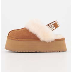UGG, Saboti slingback flatform din piele intoarsa Funkette, Negru, 40