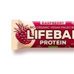 Lifebar baton proteic cu zmeura raw BIO FARA gluten 47g, Lifebar