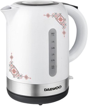 Fierbator Daewoo DK2400TR, 2400 W, design traditional, 1.7 L, filtru detasabil, Alb, Daewoo