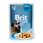 BRIT Premium, File Pui, plic hrană umedă pisici, (în sos), 85g, pachet 24 bucati, Brit