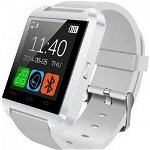 Smartwatch iUni U8+, Capacitive touchscreen, Bluetooth, Bratara silicon (Alb), iUni