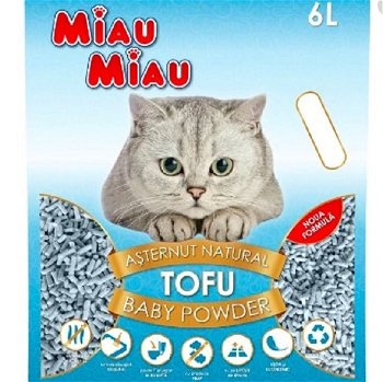 Asternut natural din tofu, Miau Miau, Baby Powder, 6l