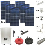 Kit sistem solar fotovoltaic trifazic ON-GRID 10KW cu panouri 24x450W prosumator WIFI cu sistem fixare acoperis tigla