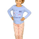 Pijama turquoise Pijama Party pentru fetita - cod 33665, 