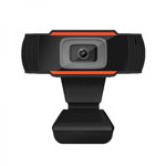Camera Web Wide Full HD 1080p cu microfon incorporat USB 2.0 Plug and play pentru PC sau laptop negru, krasscom