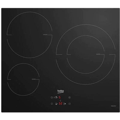 Plita incorporabila Beko HII63402MT, Inductie, 3 zone gatit, High Power Duo zone, Control touch, Safety Lights, Anti-Overflow System, Afisaj LED, 60 cm, Negru