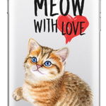 Protectie Spate Lemontti Art Meow With Love LEMHSP7MLV pentru iPhone 8 / 7 (Multicolor)