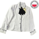 Camasa de fete pentru scoala, model elegant, alb cu bleumarin, productie Polonia, CP104, OEM