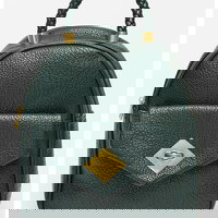 Francesca Rossi, Rucsac de piele ecologica cu maner impletit, Verde inchis