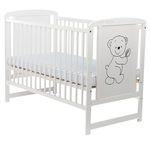 Patut din lemn BabyNeeds Timmi 120x60 cm Alb botim01al