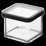 Cutie depozitare plastic patrata transparenta cu capac negru Rotho Loft 0.5 L, Rotho
