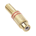 Mufa RCA mama din metal auriu rosu GNI0069B EDC