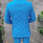 Costum de bărbați Albastru deschis cu nasturi aurii: Sacou, Vesta si Pantalon - C4693, 