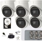Kit complet supravegere video Hikvision 8 camere de interior 5MP(2K+), IR 30 m, microfon incorporat, HIKVISIONKIT