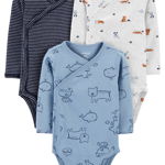 Carter's Set 3 Piese body bebe cu capse laterale Animale