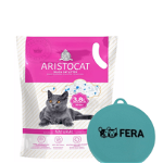 ARISTOCAT Nisip din silicon pentru litiera pisicilor, silica fara miros 3.8 L + FERA capac pentru conserve gratis, ARISTOCAT