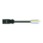 pre-assembled connecting cable; B2ca; Plug/open-ended; 3-pole; Cod. A; 6 m; 1,50 mm²; black, Wago