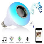 Bec Muzical Inteligent cu Led, Bluetooth si telecomanda iUni DF18, 3W, Lumini Colorate