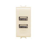 DOUBLE USB POWER SUPPLY - 100-240V ac 50/60Hz - IVORY - CProiector HORUS, Gewiss