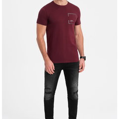 Tricou cu buzunar pe piept, OMBRE Tricou cu buzunar pe piept, OMBRE