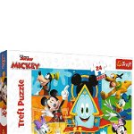 Puzzle 24 Maxi Mickey Mouse Casa prietenilor amuzanti Trefl, Trefl