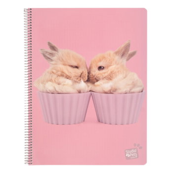 Notebook cu Sina A4 Polipropilena 4x4 Cover Microperforated Studio Pets Rabbits