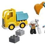 LEGO® DUPLO: Camion si excavator pe senile 10931, 20 piese, Multicolor, LEGO
