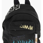 Lanvin Mini One-Shoulder Backpack With Printed Logo Black, Lanvin