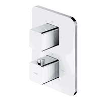 Baterie incastrata termostatata pentru cada si dus Omnires Parma Crom cu Alb, 