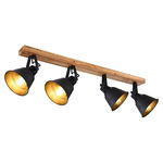 Plafoniera Gunther 15466S-4, 4 x E27, lemn + negru mat, moderna