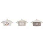 Cană cu Capac DKD Home Decor Porțelan Bone China (16,5 x 13 x 9 cm) (3 Unități), DKD Home Decor