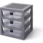 Room Copenhagen LEGO drawer shelf set of 3, storage box (grey), Room Copenhagen